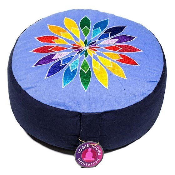 Meditaionskissen Multicolor - Blumenmotiv Blau