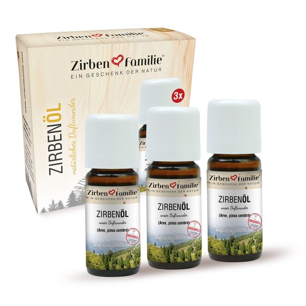 3er - Set Zirbenöl 10 ml 100% naturbelassenes ätherisches Zirbenöl Bio NEU