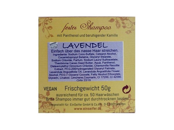 Shampooseife Lavendel 50g. Vegan